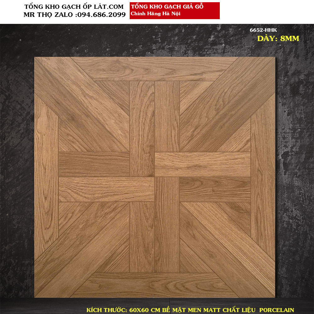 Gạch lát nền giả gỗ 60x60 Trung Quốc 6652